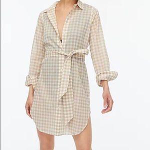 J Crew Gingham cover-up shirt dress NWT